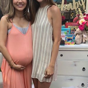 Billabong pink and cream striped dress